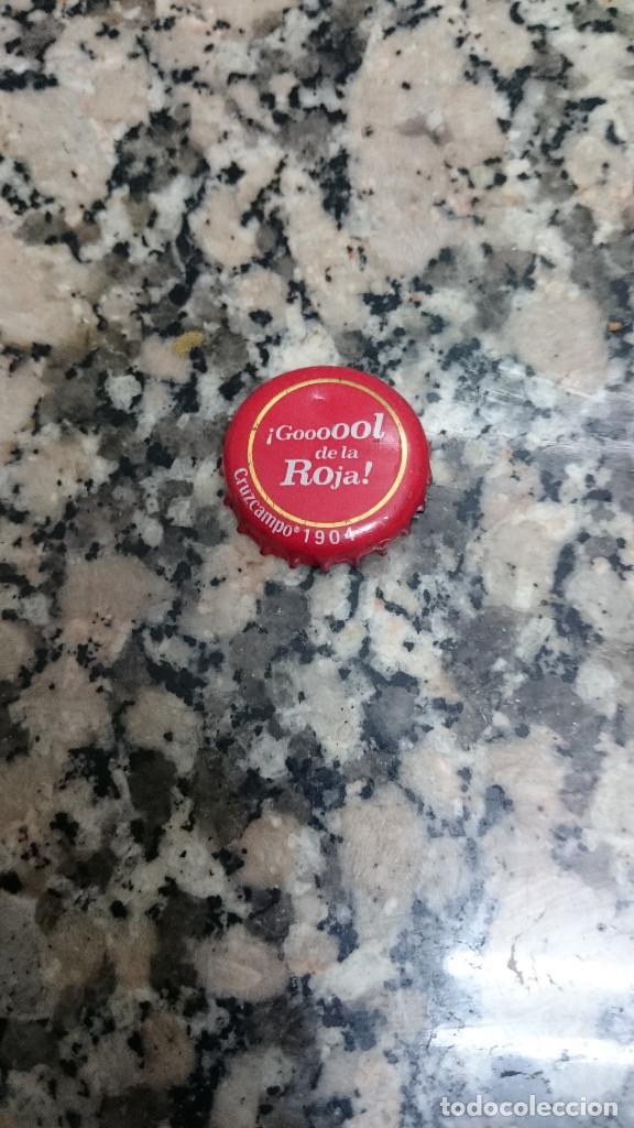 Coleccionismo de cervezas: CHAPA CERVEZA CRUZCAMPO 1904 GOOOOOL DE LA ROJA