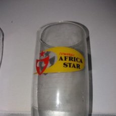 Coleccionismo de cervezas: ANTIGUO VASO DE CRISTAL CERVEZA AFRICA STAR DE CEUTA. Lote 119083999