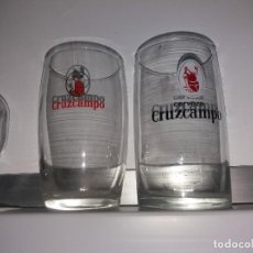 Coleccionismo de cervezas: ANTIGUOS VASOS DE CRISTAL CERVEZA CRUZCAMPO DE SEVILLA. Lote 119086255