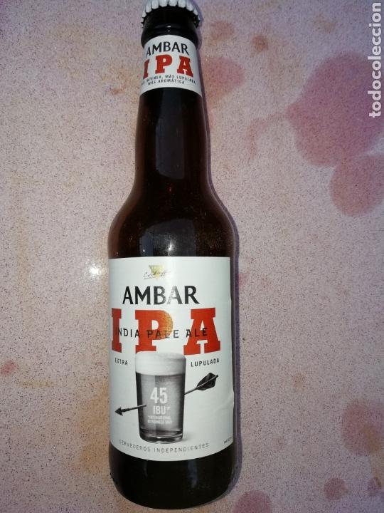 Coleccionismo de cervezas: Botella vac&iacute;a de cerveza &aacute;mbar ipa Zaragoza