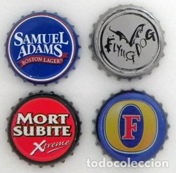 Collectionnisme de bi&egrave;res: LOTE DE CHAPAS CERVEZAS - FLYING DOG - FOSTER - SAMUELS ADAMS MORT SUBITE - CHAPA DE CERVEZA BEBIDA