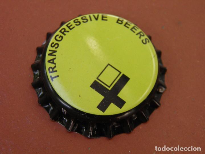 Coleccionismo de cervezas: CHAPA CERVEZA ARTESANA TRANSGRESSIVE BEERS(1). ELCHE.FAB. CHAPA:U---LOTE N. 2786---CARMANJO