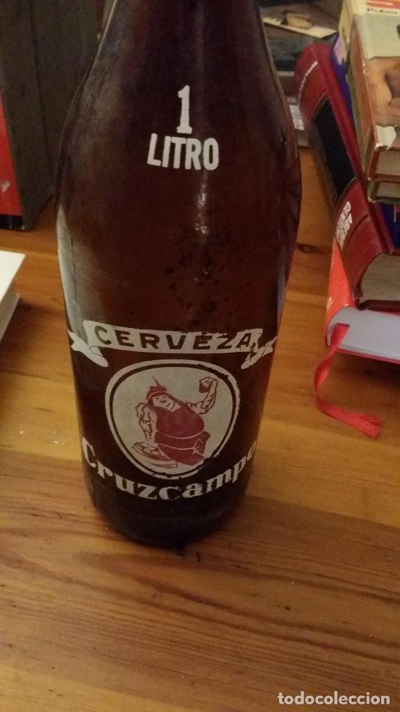 Coleccionismo de cervezas: litro de cruzcampo en vidrio de a&ntilde;os 70
