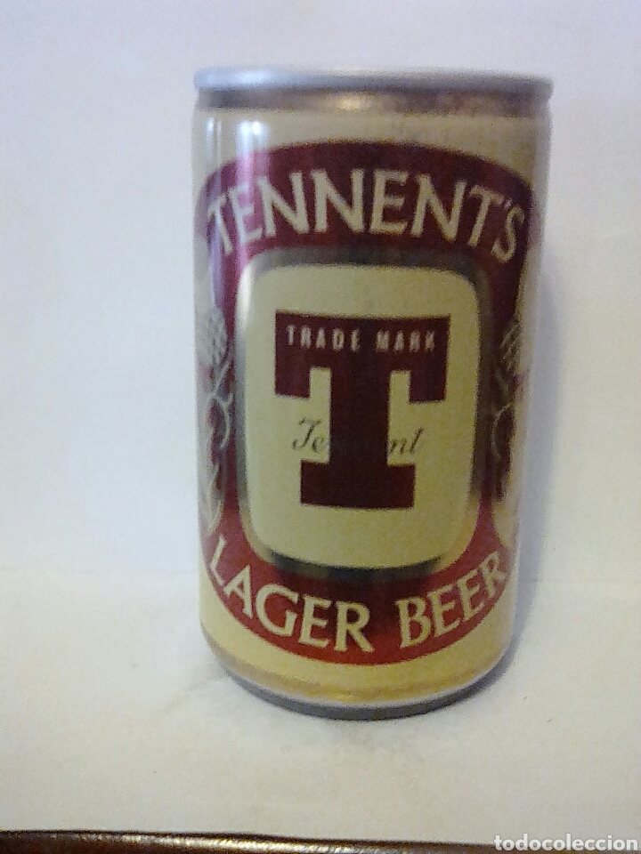 Coleccionismo de cervezas: Lata cerveza tennent's lager beer uk