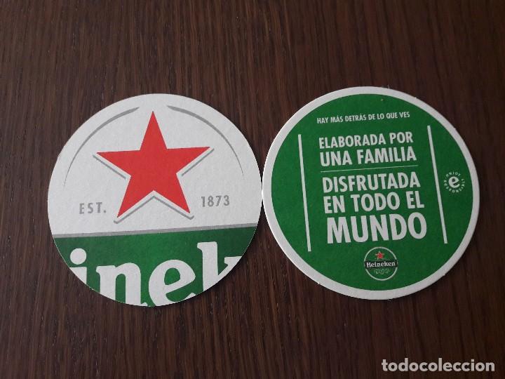 Coleccionismo de cervezas: posavasos de cerveza Heineken, elaborada por una fam&iacute;lia, disfrutada en todo el mundo.