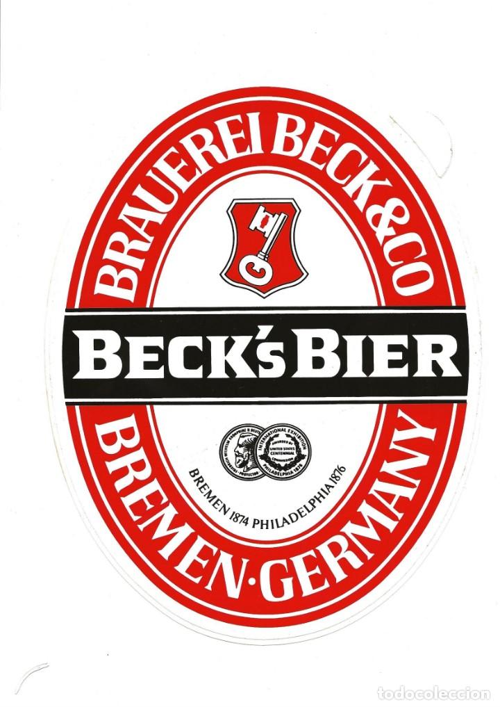 Coleccionismo de cervezas: PEGATINA BECKS BIER - Foto 1