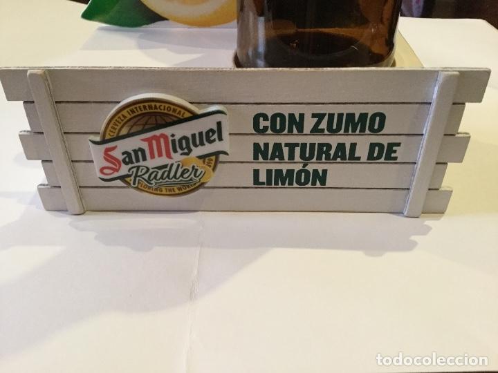 Coleccionismo de cervezas: SAN MIGUEL RADLER - EXPOSITOR EXHIBIDOR DE MADERA PUBLICIDAD - CERVEZA LLEIDA
