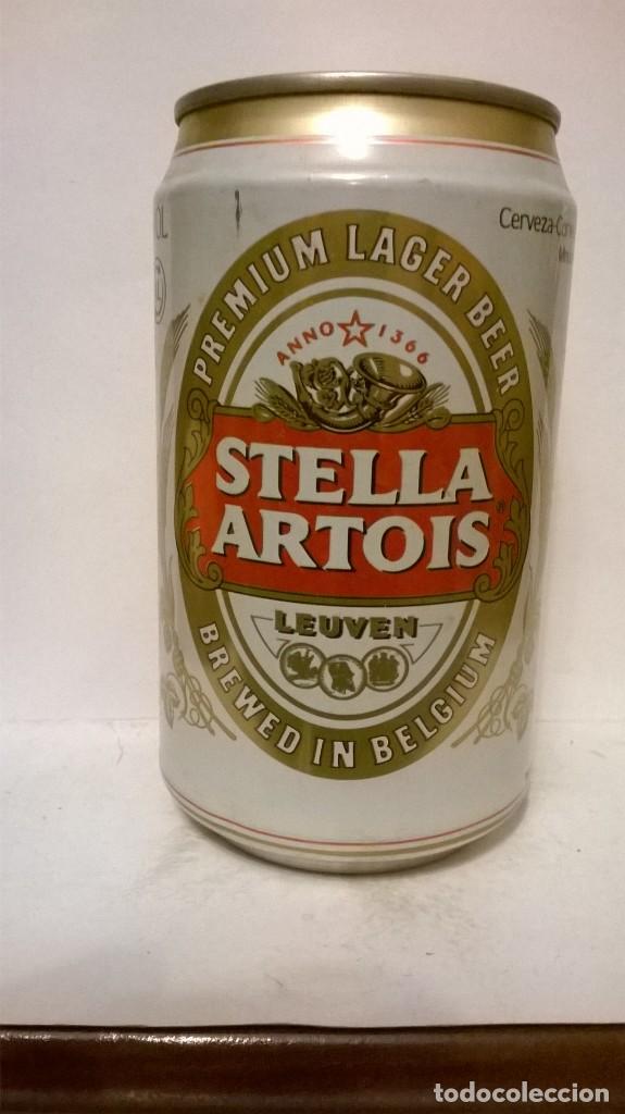 Coleccionismo de cervezas: Lata cerveza stella artois belgica