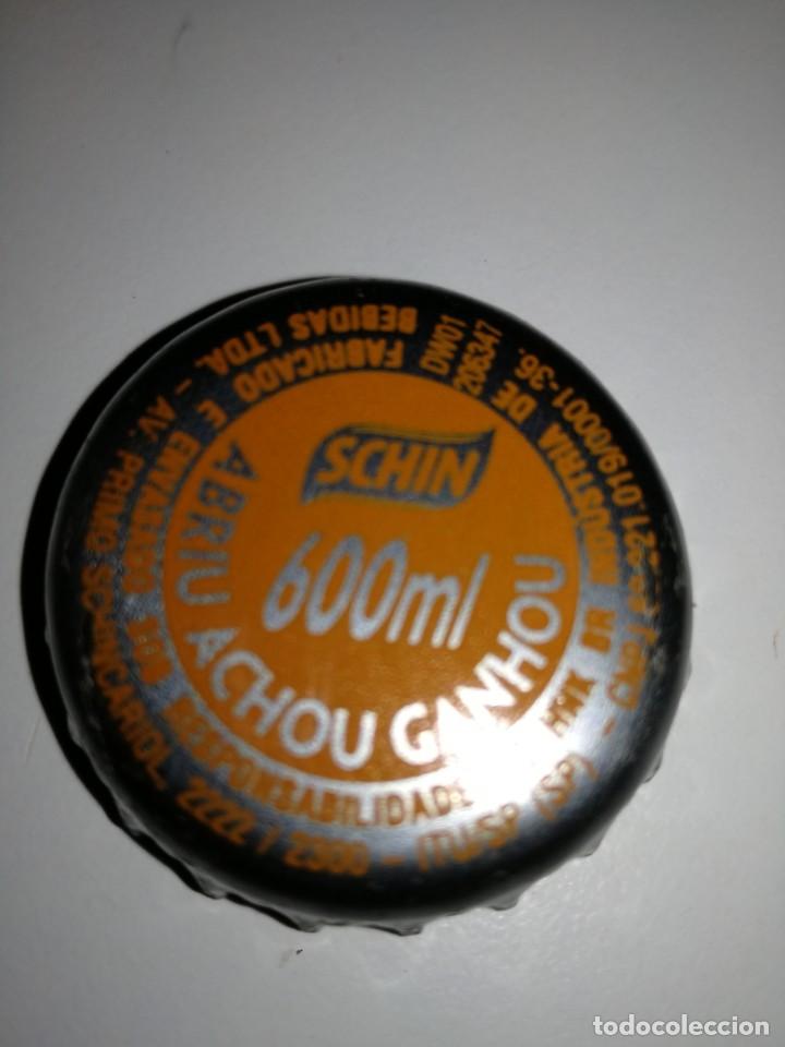 Coleccionismo de cervezas: TAPON CORONA CHAPA DE CERVEZA SCHIN DE BRASIL 600 ML NARANJA
