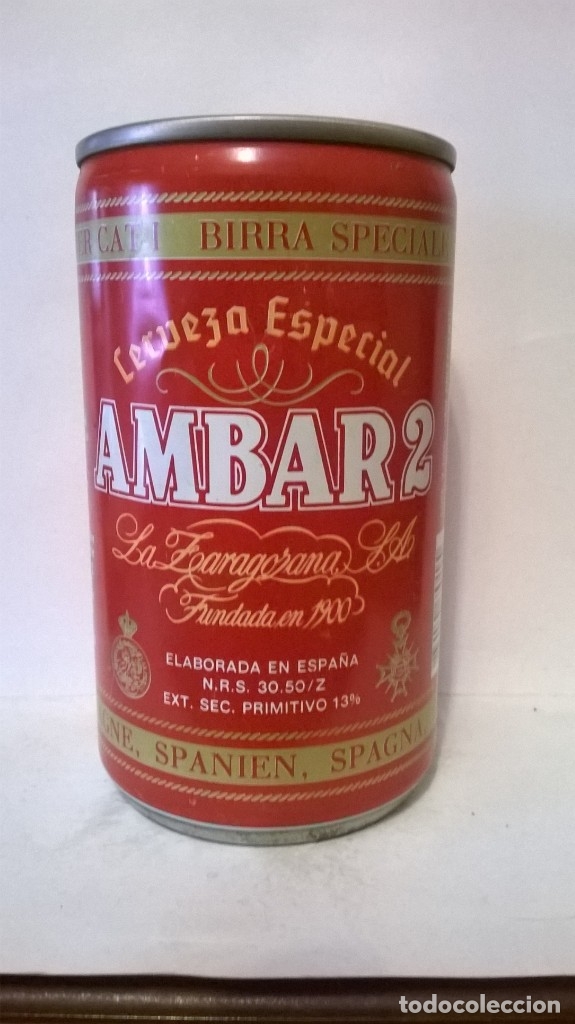 Colecionismo de cervejas: Lata cerveza ambar 2 españa