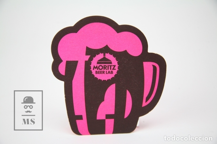 Coleccionismo de cervezas: Posavasos Plublicitario - Cerveza Moritz - Jarra Cerveza - Color Fucsia/Rosa - Barcelona