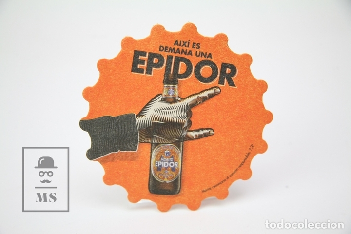 Coleccionismo de cervezas: Posavasos Plublicitario - Cerveza Moritz - Aix&iacute; es Demana una Epidor