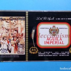 Coleccionismo de cervezas: ANTIGUA CHAPA LATA DE CERVEZA AGUILA IMPERIAL - AÑOS 1970-80
