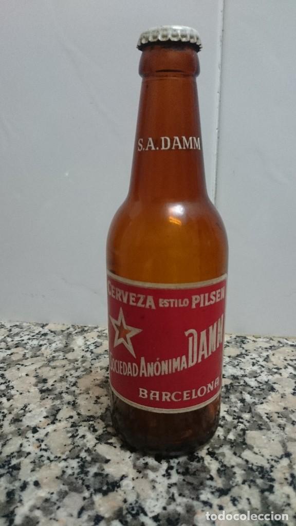 Coleccionismo de cervezas: BOTELLA CERVEZA SOCIEDAD ANONIMA DAMM SOLO BARCELONA  SERIGRAFIADA VACIA