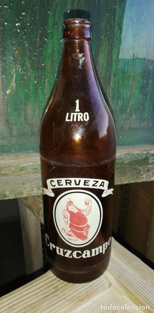 Coleccionismo de cervezas: BOTELLA CERVEZA CRUZCAMPO 1 LITRO CERVEZA ELABORADA EN ESPA&Ntilde;A