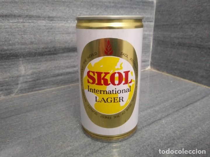 Coleccionismo de cervezas: Lata antigua cerveza de SKOL Espa&ntilde;a de los a&ntilde;o 70