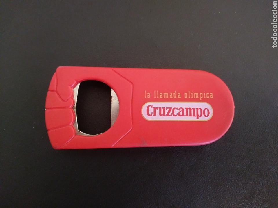 Coleccionismo de cervezas: Abridor Cruzcampo 'La llamada ol&iacute;mpica' A&ntilde;o 2001 (Cruz Campo) abrebotellines
