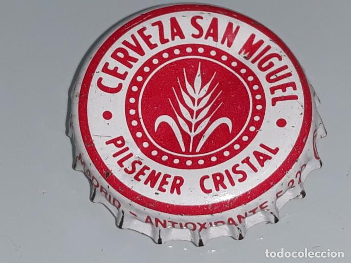 Coleccionismo de cervezas: ANTIGUA CHAPA CORONA CERVEZA - CERVEZA SAN MIGUEL PILSENER CRISTAL - MADRID A&Ntilde;OS 80