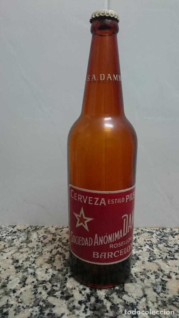 Coleccionismo de cervezas: BOTELLA CERVEZA SOCIEDAD ANONIMA DAMM  SERIGRAFIADA