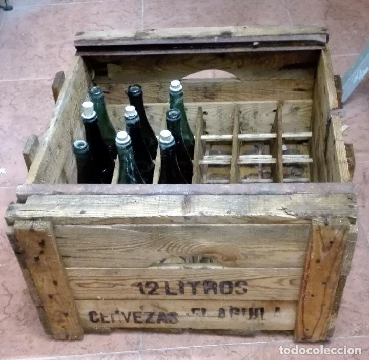 Coleccionismo de cervezas: rarisima caja de cerveza de madera, el aguila, 12 litros, 36 botellas, ver fotos y descripci&oacute;n