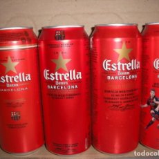 Coleccionismo de cervezas: CUATRO LATAS CERVEZA 50 CL. ESTRELLA DAMM PARA EXPORTACION.. Lote 161869666