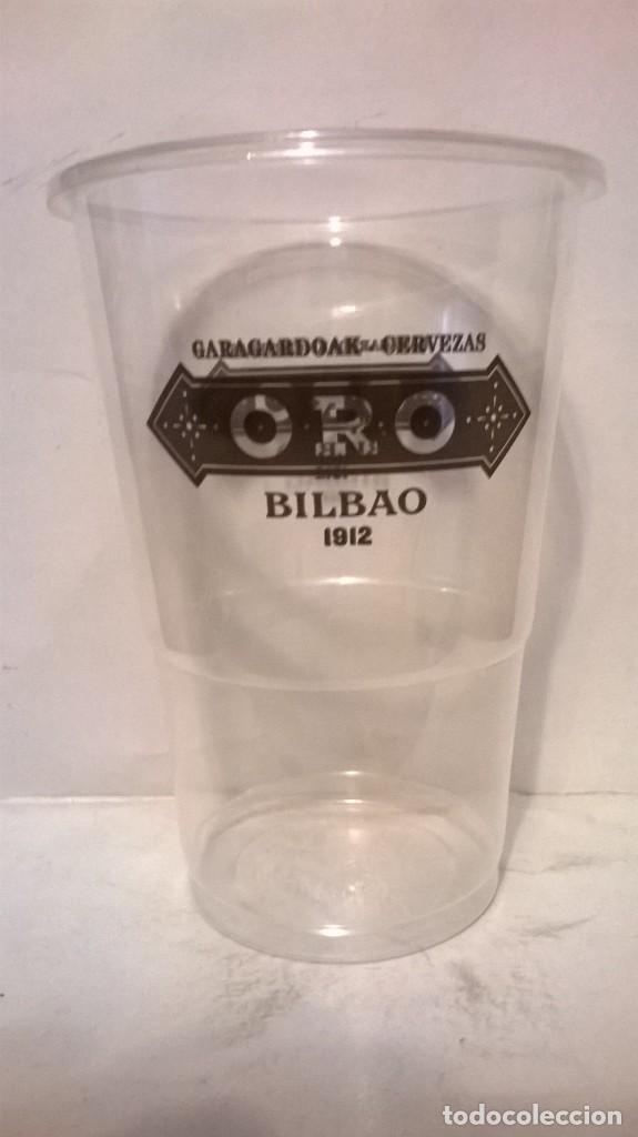 Coleccionismo de cervezas: Vaso de plastico cervezas ORO - Foto 1