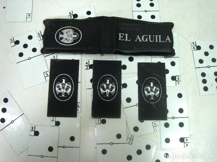 Coleccionismo de cervezas: FICHAS SUELTAS - ANTIGUO DOMINO CERVEZA EL AGUILA - CERVEZA PUBLICIDAD MINI FICHA