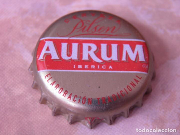 Coleccionismo de cervezas: TAP&Oacute;N CORONA BEER CHAPA CERVEZA BIERE AURUM PILSEN (DAMM).FAB. CHAPA:ZAPATA---LOTE N. 2970--CARMANJO