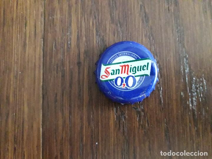 Coleccionismo de cervezas: chapa, tap&oacute;n corona de cerveza San Miguel 0,0