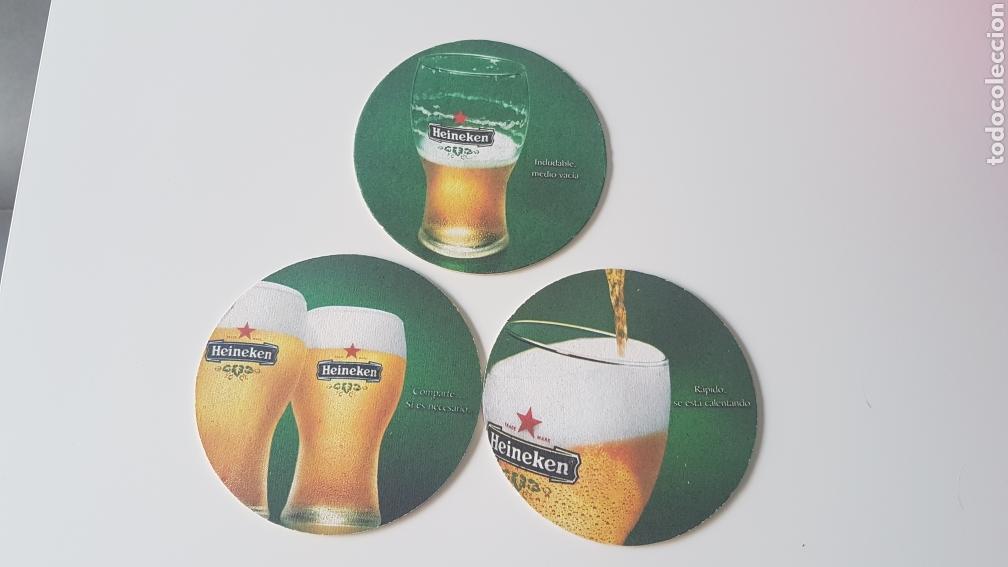 Coleccionismo de cervezas: Lote 3 posavasos cerveza Heineken