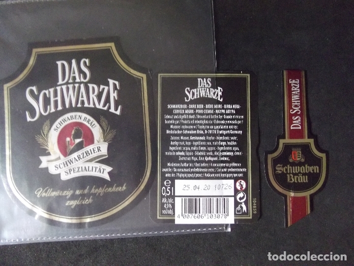 Coleccionismo de cervezas: CERVEZA-V9B-ETIQUETAS-DAS SCHWARZE