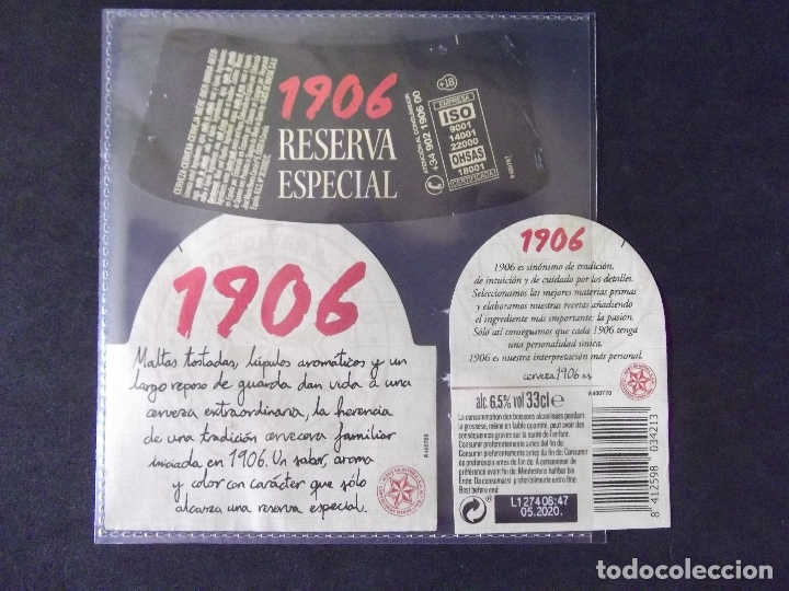 Coleccionismo de cervezas: CERVEZA-V9B-ETIQUETAS-1906