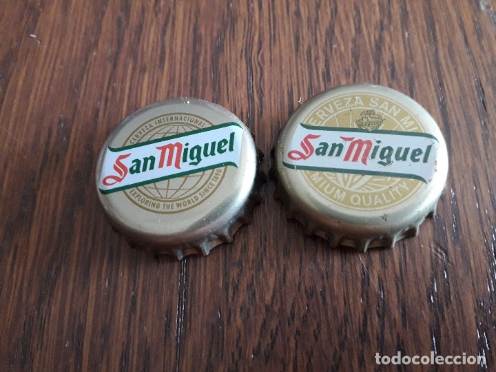 Coleccionismo de cervezas: lote de 2 chapas de cerveza San Miguel