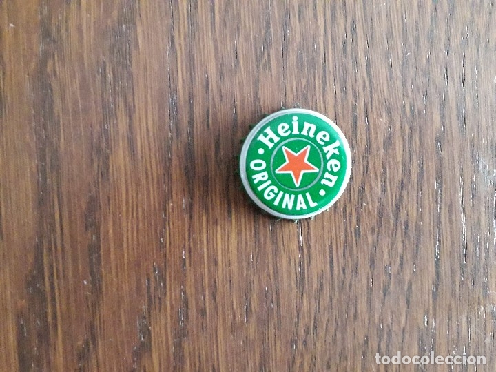 Coleccionismo de cervezas: chapa tap&oacute;n corona de cerveza, heineken original.