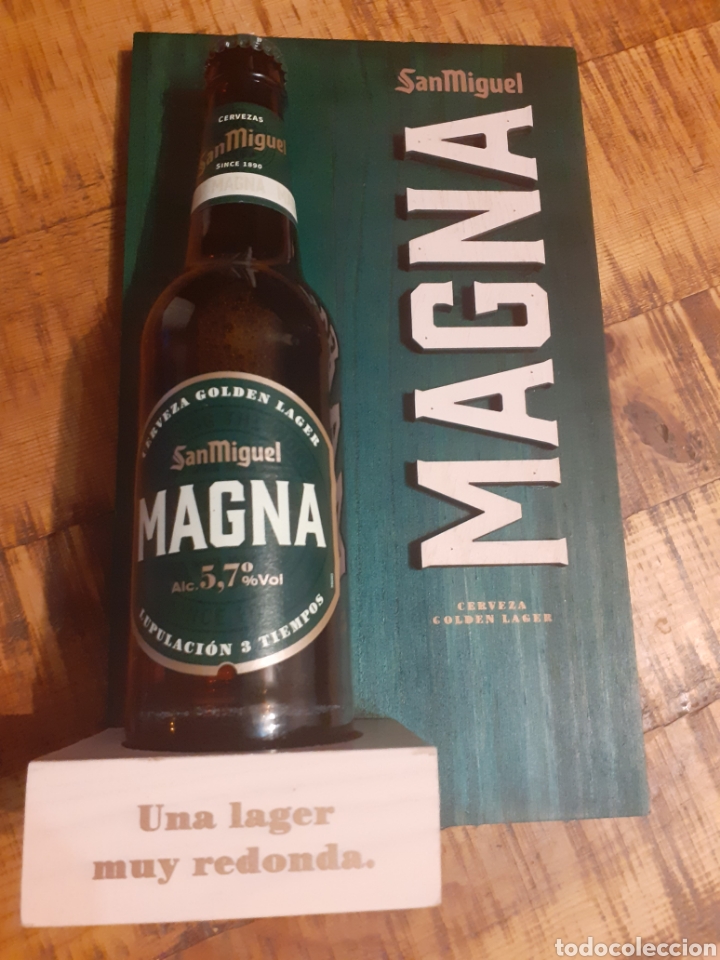 Coleccionismo de cervezas: SAN MIGUEL MAGNA - EXPOSITOR DE MADERA