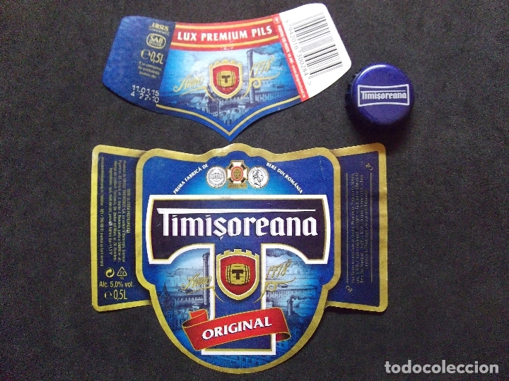 Collectionnisme de bi&egrave;res: CERVEZA-V9V-A-ETIQUETAS Y CHAPA-TIMISOREANA