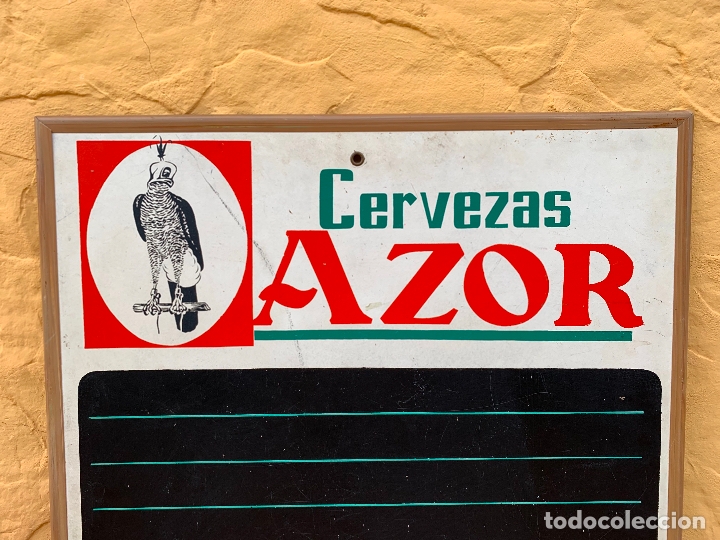 Coleccionismo de cervezas: ANTIGUA PIZARRA CERVEZA EL AZOR