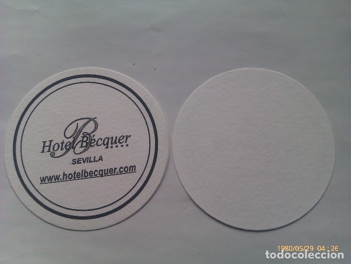 Coleccionismo de cervezas: Posavasos Hotel B&eacute;cquer. Sevilla. Andaluc&iacute;a. Espa&ntilde;a