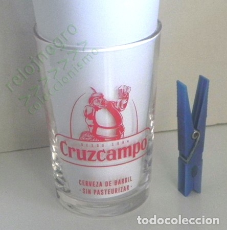 Coleccionismo de cervezas: VASO CRUZCAMPO CRISTAL - PUBLICIDAD DE CERVEZA - DIBUJO DE GAMBRINUS -M&Aacute;S COSAS DE CERVEZAS EN VENTA