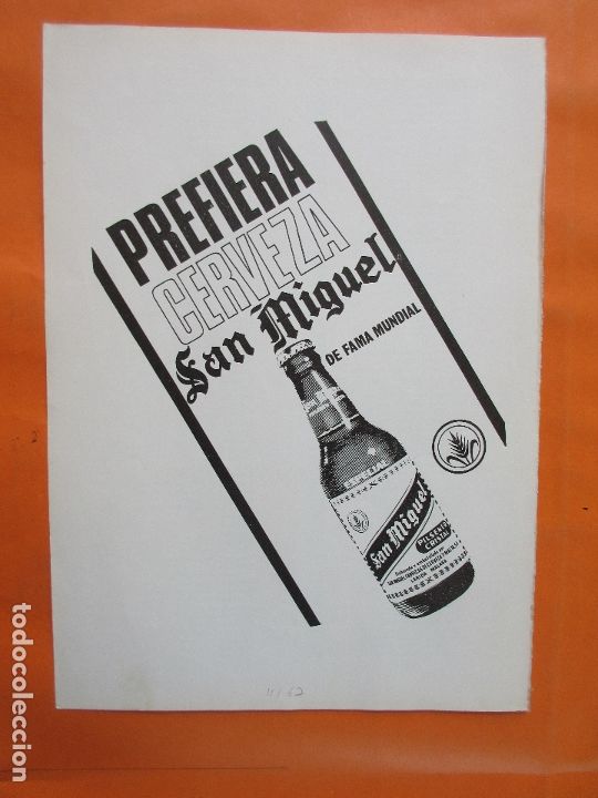 Coleccionismo de cervezas: PUBLICIDAD 1967 - COLECCION BEBIDAS - CERVEZA SAN MIGUEL