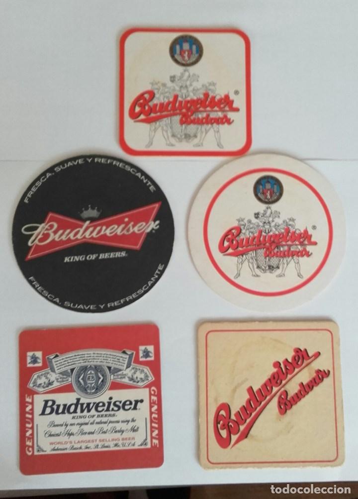 Coleccionismo de cervezas: 5 Posavasos cerveza Budweiser. TODOS DIFERENTES, VER REVERSO