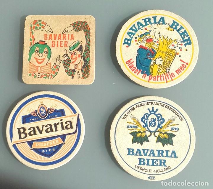 Coleccionismo de cervezas: 4 POSAVASOS CERVEZA BAVARIA, TODOS DIFERENTES, VER REVERSO