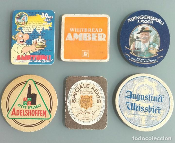 Coleccionismo de cervezas: 6 POSAVASOS CERVEZA AMSTEIN,AMBER, AYINGERBR&Auml;U, ADELSHOFFEN... TODOS DIFERENTES, VER REVERSO