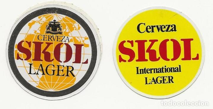 Sammeln von Brauereiartikeln: LOTE 2 PEGATINAS CERVEZA SKOL