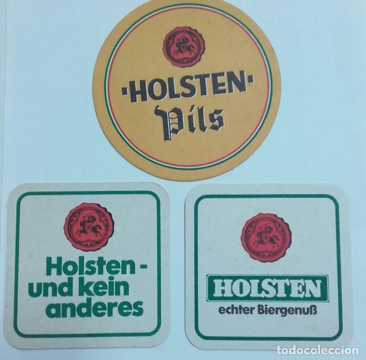 Coleccionismo de cervezas: 3 POSAVASOS CERVEZA HOLSTEN, TODOS DIFERENTES, VER REVERSO