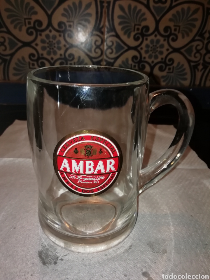 Coleccionismo de cervezas: Jarra de cerveza ambar la zaragozana, Zaragoza