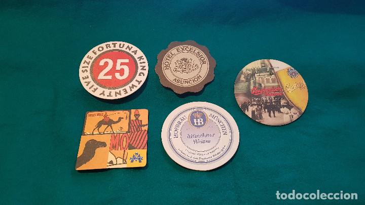 Coleccionismo de cervezas: LOTE DE 5 POSAVASOS DE CARTON Moritz, Hofbrau, Budweiser, Hotel Excelsior... CERVEZA Y OTROS...