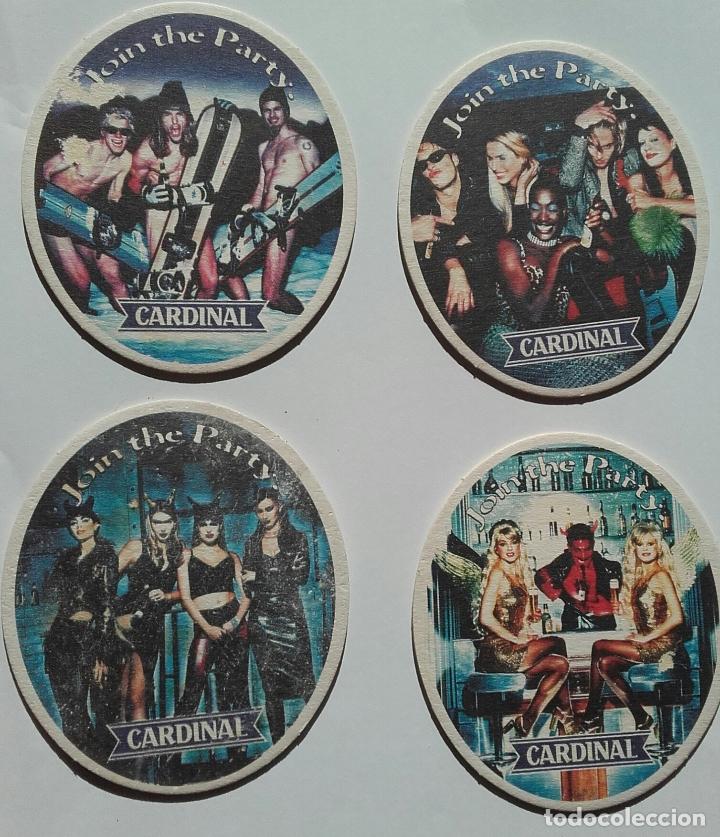 Sammeln von Brauereiartikeln: 4 Posavasos Cardinal, todos Diferentes, a&ntilde;os 90