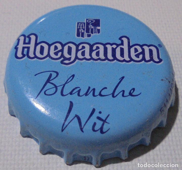 Collectable Beer: CHAPA CORONA CERVEZA HOEGAARDEN BLANCHE WIT -BELGIUM- FABRICANTE -NEW BOX- KRONKORKEN TAPPI BEER