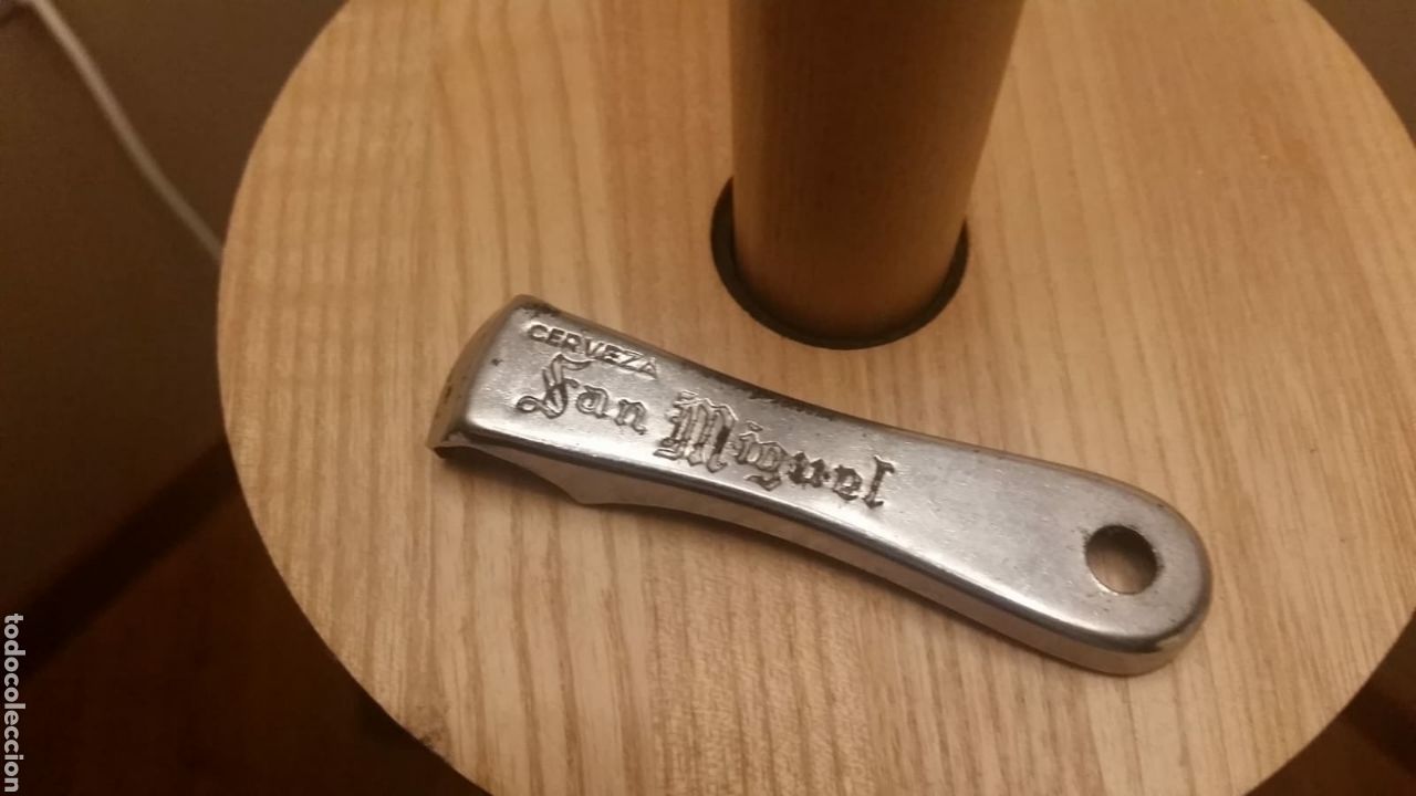 Coleccionismo de cervezas: Antiguo abrebotellines abridor cerveza San Miguel